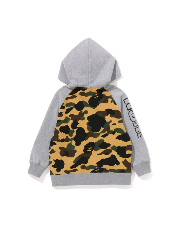 Sweat À Capuche Bape 1st Camo Shark Patch Zip Enfant Jaune | XLUSA3176