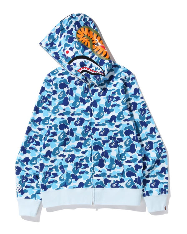 Sweat À Capuche Bape ABC Camo Shark Full Zip Homme Bleu | RFLKQ2604