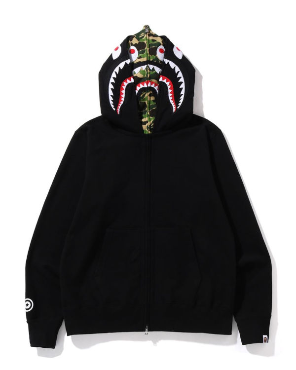 Sweat À Capuche Bape ABC Camo Shark Larges Fit Full Zip Homme Noir | BCQET7395