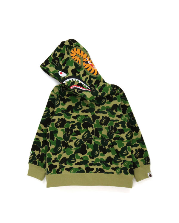 Sweat À Capuche Bape ABC Camo Shark Pullover Enfant Vert | FKGOM4507