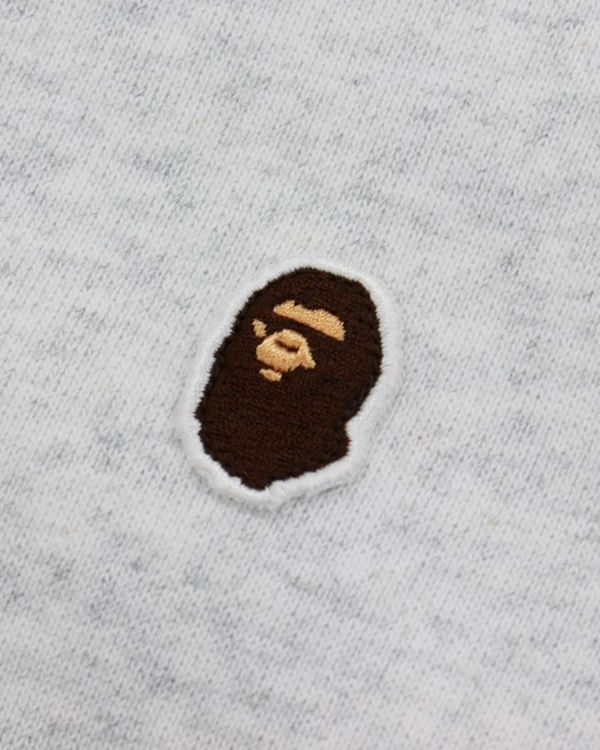 Sweat À Capuche Bape Ape Head One Point Relaxed hooded Homme Grise Clair | GPXJC3475