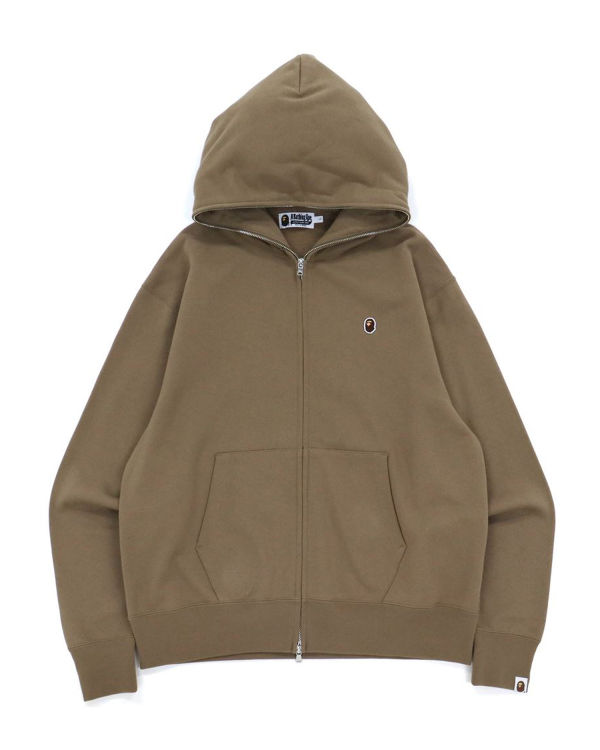 Sweat À Capuche Bape Ape Head One Point Relaxed hooded Homme Grise Marron | HMNTK5624