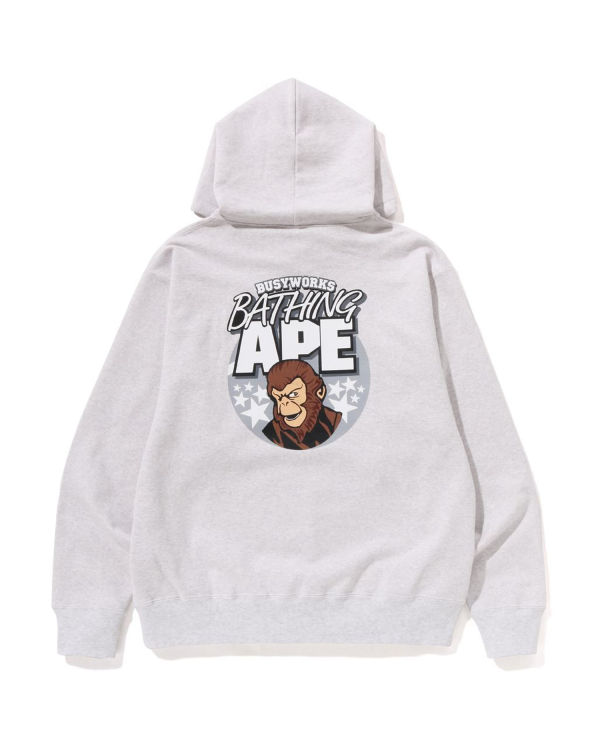 Sweat À Capuche Bape Ape Relaxed Fit Pullover Homme Grise | DTJXO8634