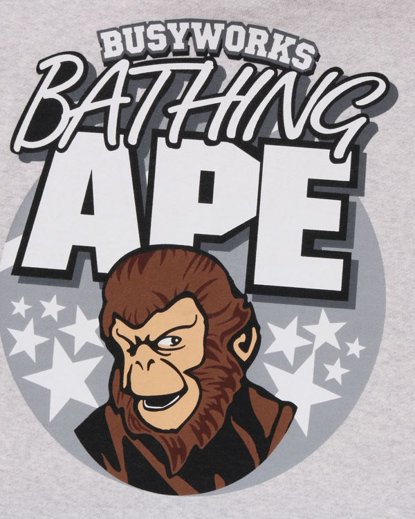 Sweat À Capuche Bape Ape Relaxed Fit Pullover Homme Grise | DTJXO8634