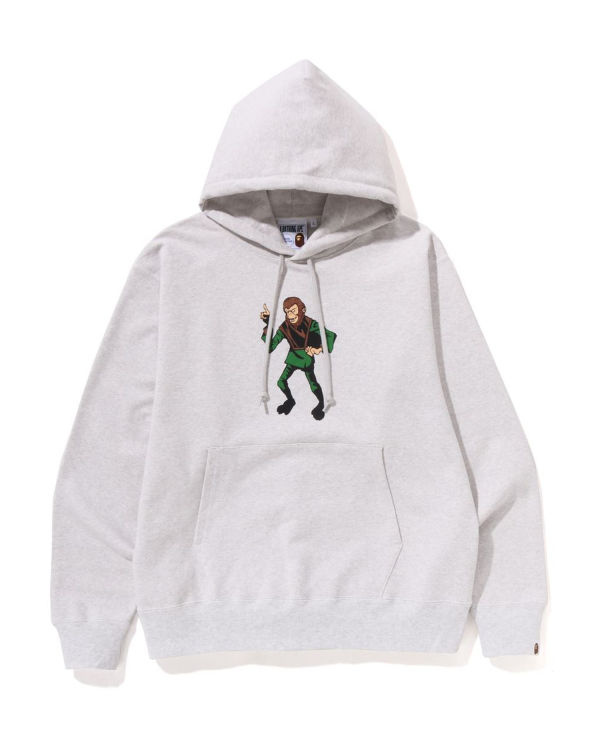 Sweat À Capuche Bape Ape Relaxed Fit Pullover Homme Grise | DTJXO8634