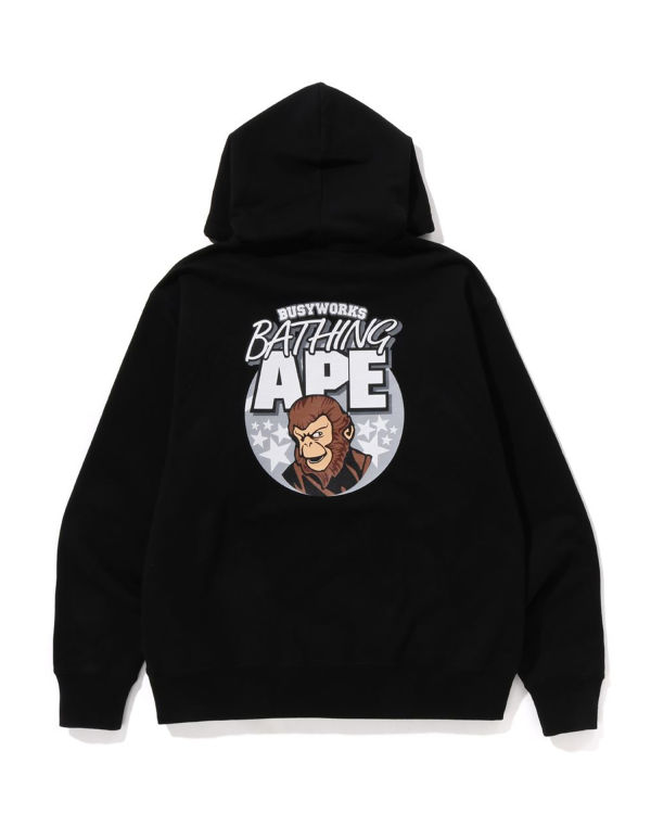 Sweat À Capuche Bape Ape Relaxed Fit Pullover Homme Noir | FUGDL3106