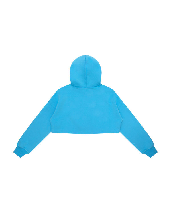 Sweat À Capuche Bape Apee logo cropped hoody Femme Bleu | CLJOW5103