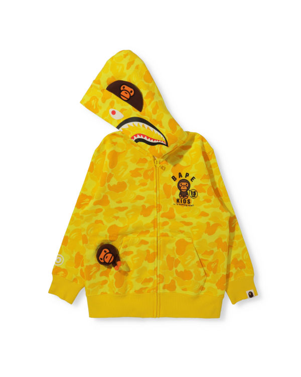 Sweat À Capuche Bape BK15th Anniversary ABC Camo Milo Zip Enfant Jaune | WGSTQ8124