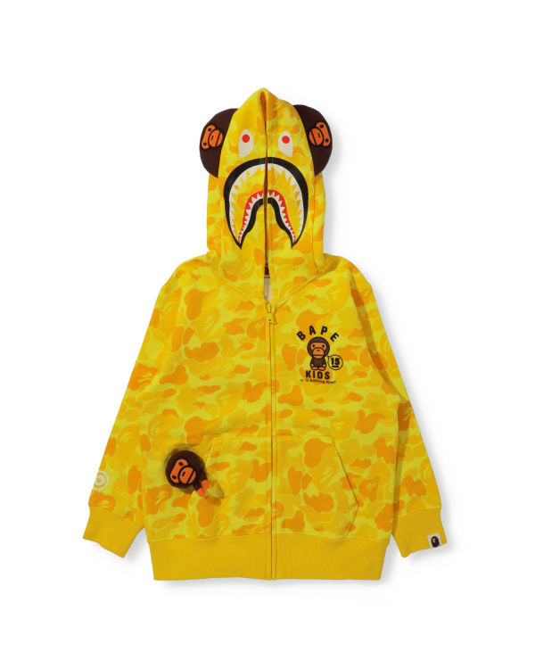 Sweat À Capuche Bape BK15th Anniversary ABC Camo Milo Zip Enfant Jaune | WGSTQ8124