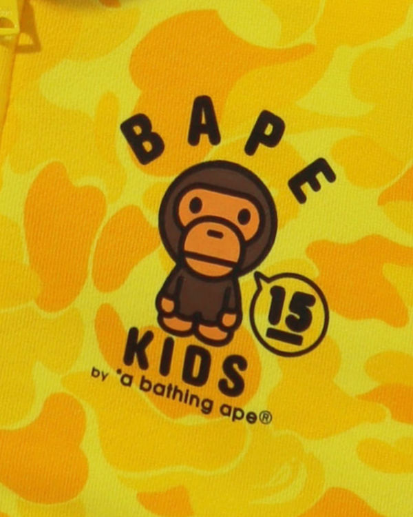 Sweat À Capuche Bape BK15th Anniversary ABC Camo Milo Zip Enfant Jaune | WGSTQ8124