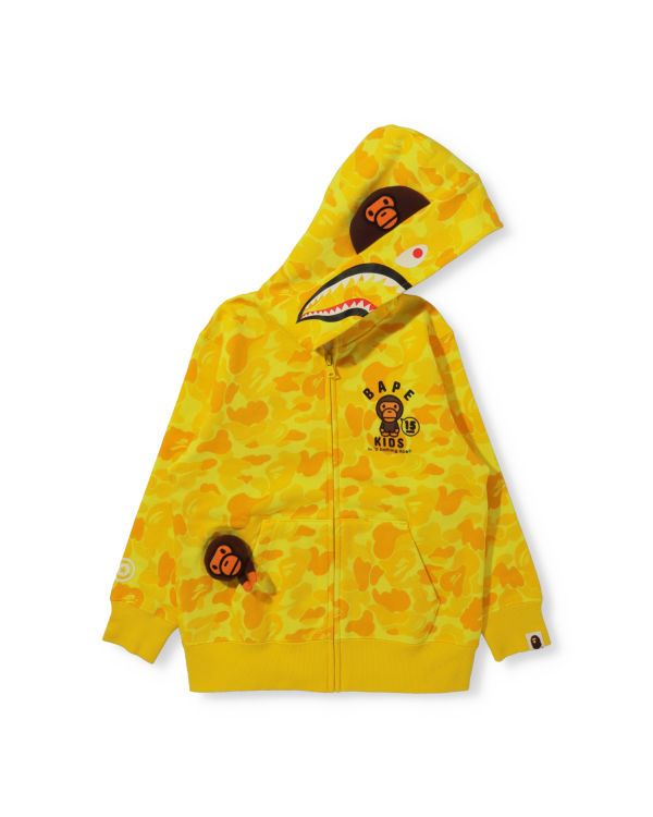 Sweat À Capuche Bape BK15th Anniversary ABC Camo Milo Zip Enfant Jaune | WGSTQ8124