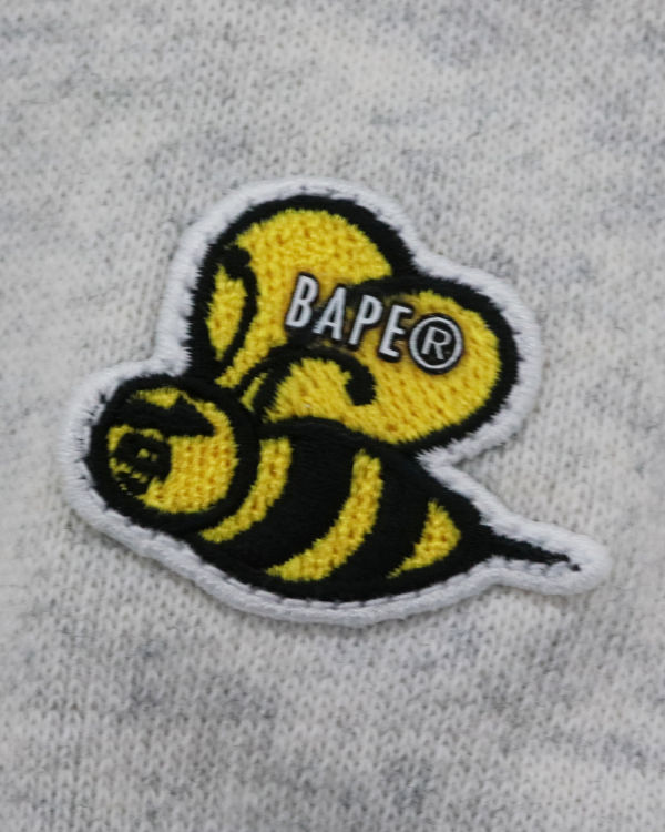 Sweat À Capuche Bape Badge Motif Loose Fit Pullover Homme Grise | PNXYZ4586