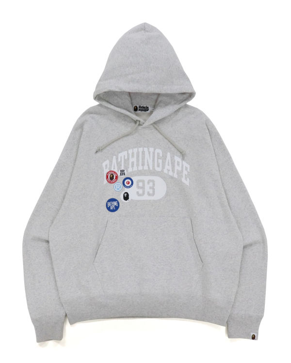 Sweat À Capuche Bape Badge Motif Loose Fit Pullover Homme Grise | PNXYZ4586