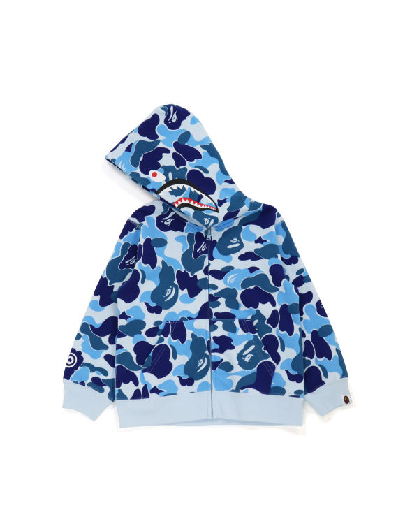 Sweat À Capuche Bape Big ABC Camo Shark Zip Enfant Bleu | HGMYV4791