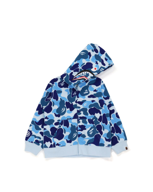 Sweat À Capuche Bape Big ABC Camo Shark Zip Enfant Bleu | HGMYV4791