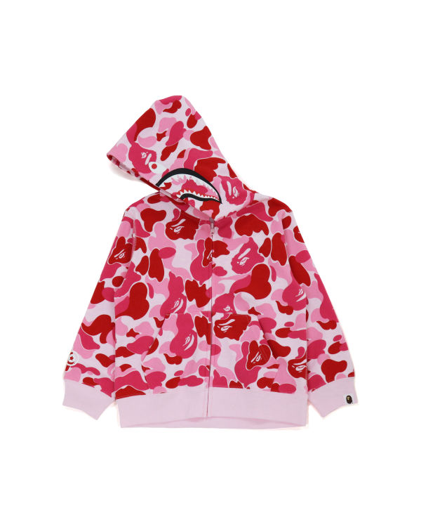 Sweat À Capuche Bape Big ABC Camo Shark Zip Enfant Rose | XWYGT3986