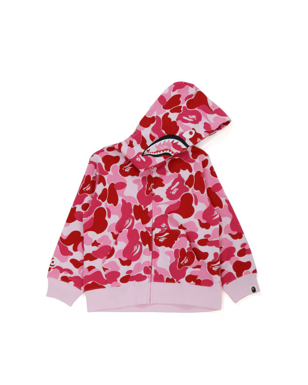 Sweat À Capuche Bape Big ABC Camo Shark Zip Enfant Rose | XWYGT3986