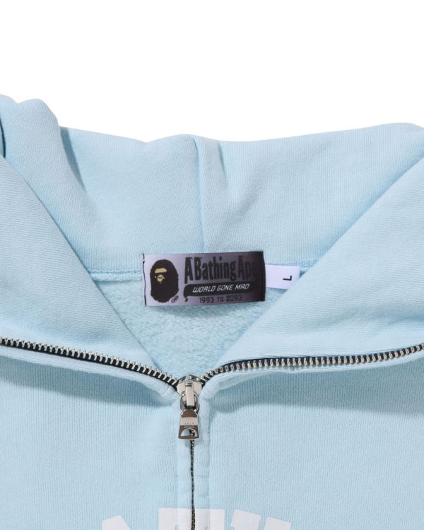 Sweat À Capuche Bape College Gradation Relaxed Fit Full Zip Homme Bleu | MRSOJ7804