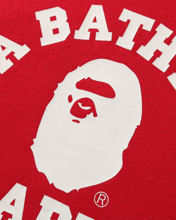 Sweat À Capuche Bape College Homme Rouge Clair | KGXVS1359