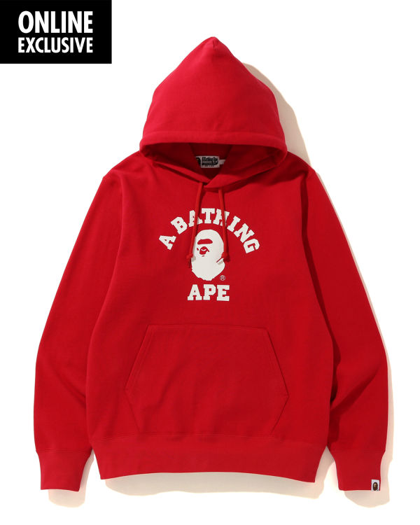 Sweat À Capuche Bape College Homme Rouge Clair | KGXVS1359