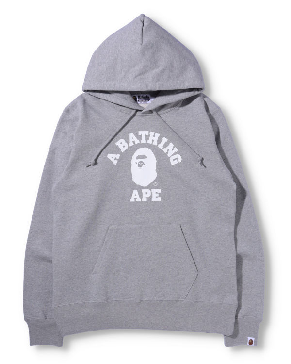 Sweat À Capuche Bape College Pullover Homme Grise | FODMB1862