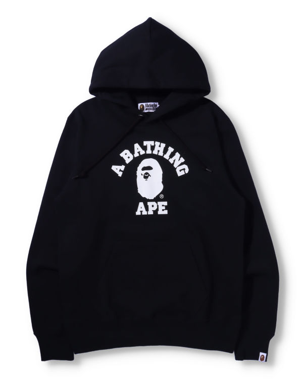 Sweat À Capuche Bape College Pullover Homme Noir | MJUQX6073