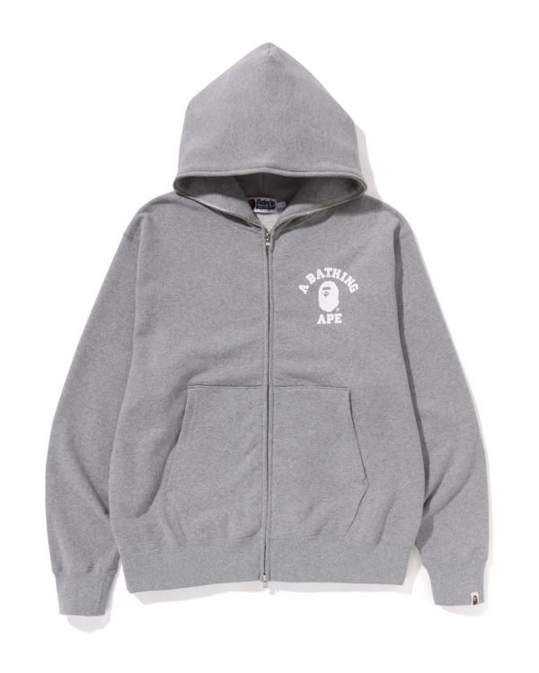 Sweat À Capuche Bape College Relaxed Fit Full Zip Homme Grise | HDYKS2134