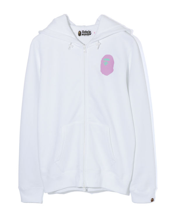 Sweat À Capuche Bape Colours multi logo zip Femme Blanche | GOKCE8573