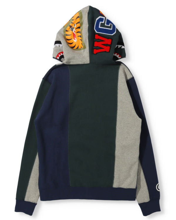 Sweat À Capuche Bape Docking Shark Full Zip Femme Grise | RFWVK1237