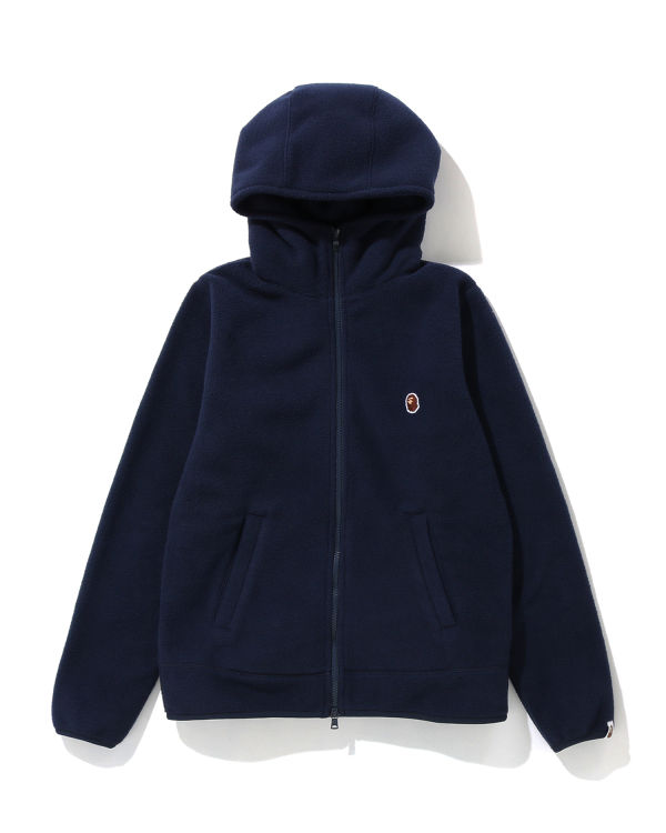 Sweat À Capuche Bape Fleece one point zip Femme Bleu Marine Bleu | XWNPU2896