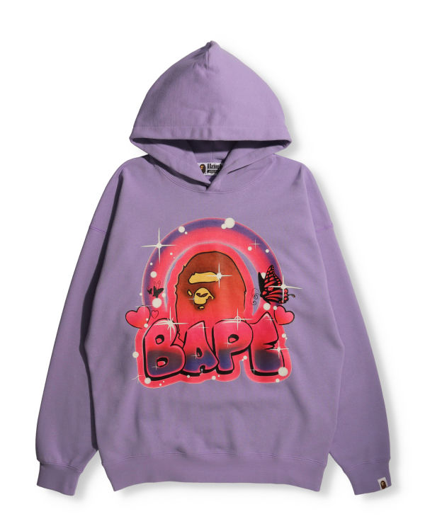 Sweat À Capuche Bape Graffiti Oversized Pullover Femme Violette | PFLNJ2938