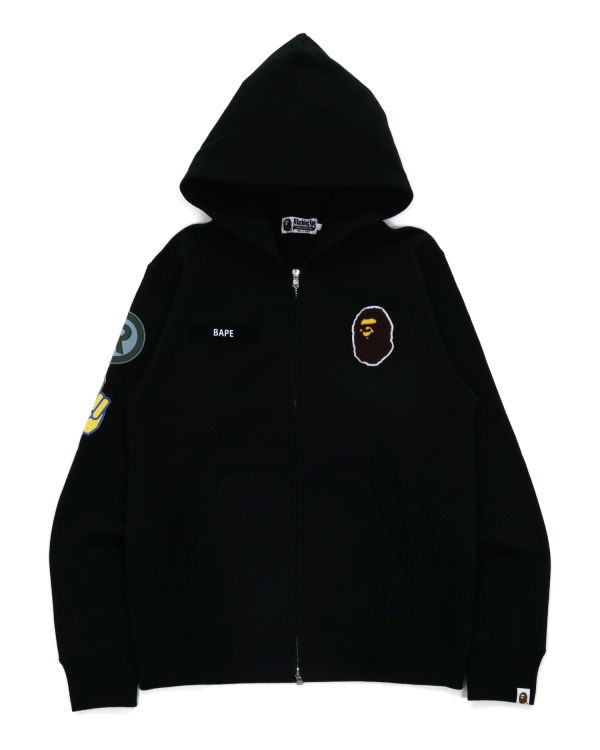 Sweat À Capuche Bape Military Patch Heavy Weight Homme Noir | WGOQH8035