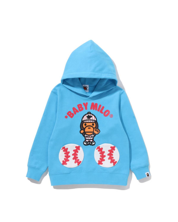 Sweat À Capuche Bape Milo Baseball Pullover Enfant Bleu | NSDCP3762