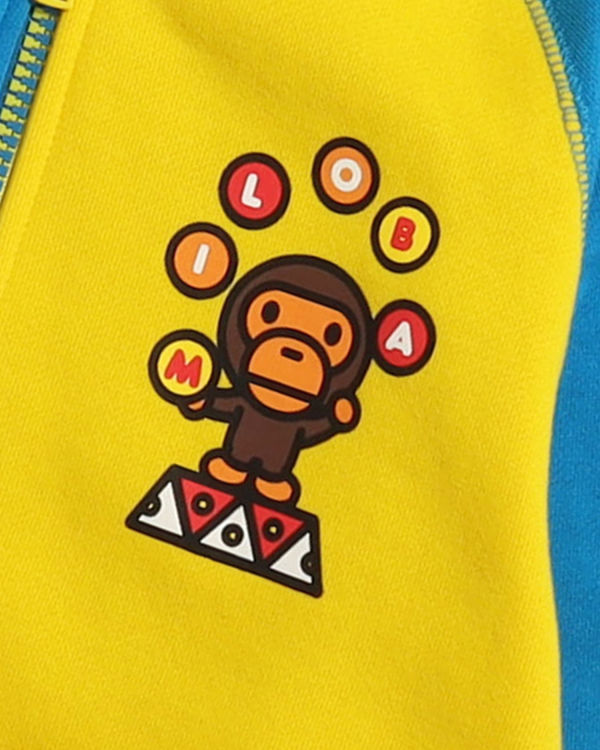 Sweat À Capuche Bape Milo Clown Zip Enfant Bleu Jaune Rouge | YVTQR2150