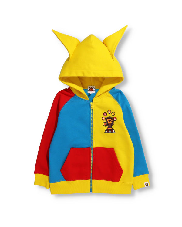 Sweat À Capuche Bape Milo Clown Zip Enfant Bleu Jaune Rouge | YVTQR2150