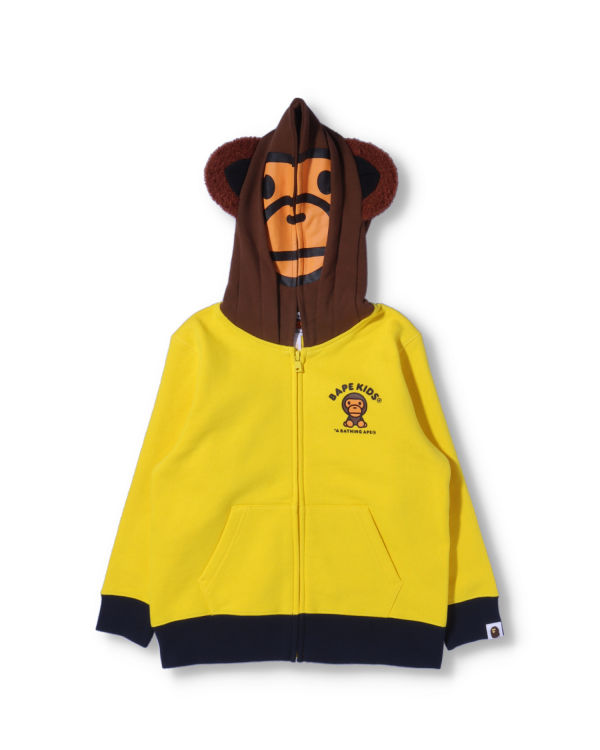 Sweat À Capuche Bape Milo Friends Zip Enfant Jaune | PAJID3204