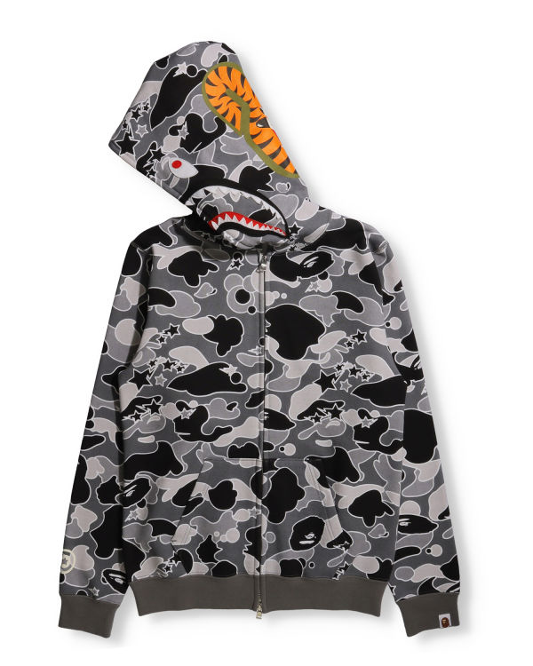 Sweat À Capuche Bape STA Camo Shark Full Zip Femme Noir | DOJEP0819