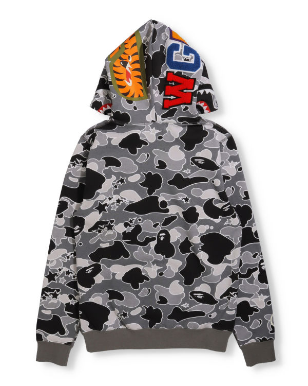 Sweat À Capuche Bape STA Camo Shark Full Zip Femme Noir | DOJEP0819