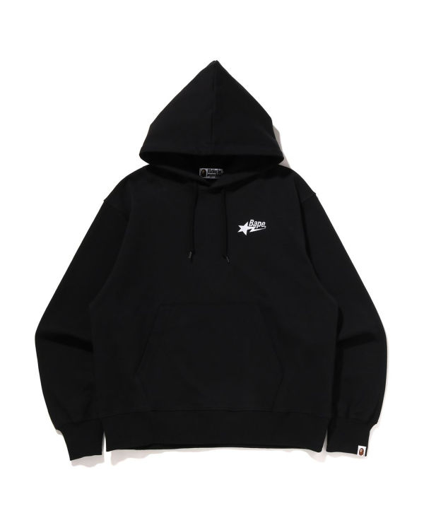 Sweat À Capuche Bape STA Logo Relaxed Fit Pullover Homme Noir | SZBFI5942