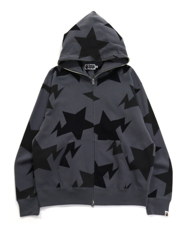 Sweat À Capuche Bape STA Pattern Relaxed Fit Full Zip Homme Noir | TOLWR8716