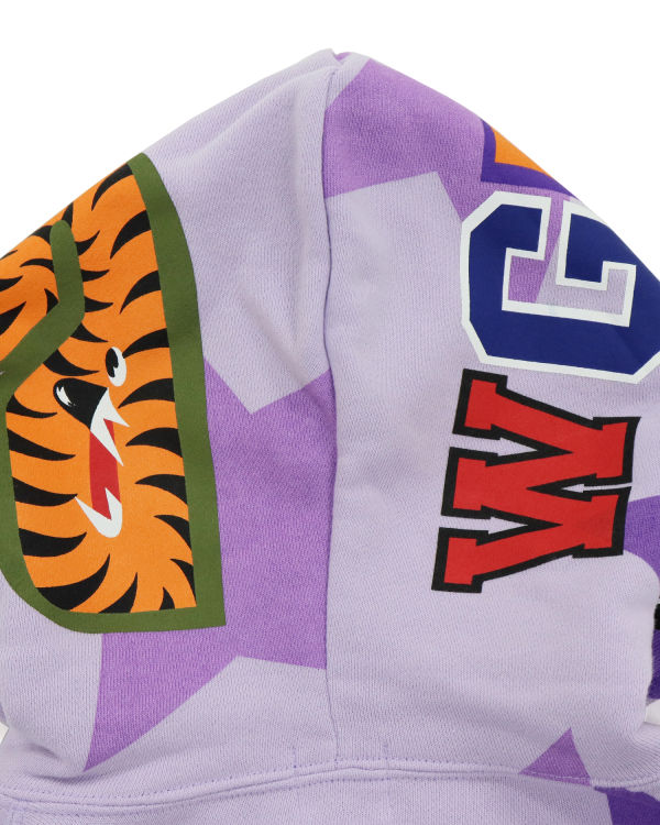 Sweat À Capuche Bape STA Pattern Shark Full Zip Femme Violette | VYCKB2639