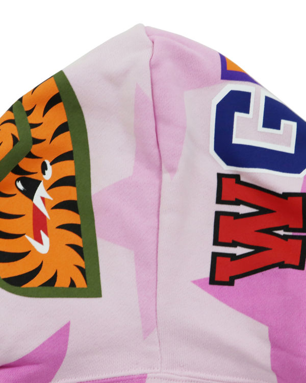 Sweat À Capuche Bape STA Pattern Shark Full Zip Femme Rose | YEULR7840