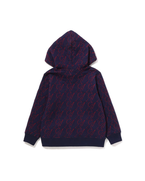 Sweat À Capuche Bape STA Quilting Zip Enfant Bleu Marine Bleu | LMNKF3681