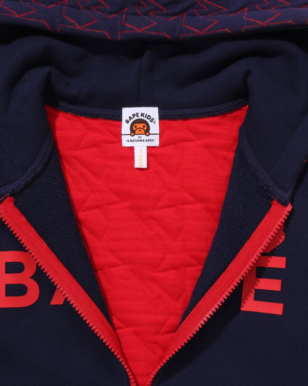 Sweat À Capuche Bape STA Quilting Zip Enfant Bleu Marine Bleu | LMNKF3681