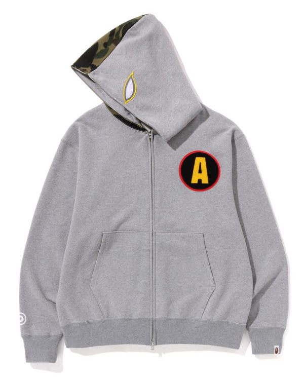 Sweat À Capuche Bape Shadow Relaxed Fit Full Zip Homme Grise | UKYMH7164