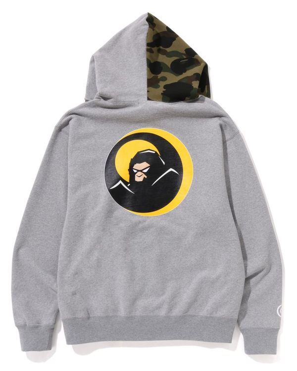 Sweat À Capuche Bape Shadow Relaxed Fit Full Zip Homme Grise | UKYMH7164