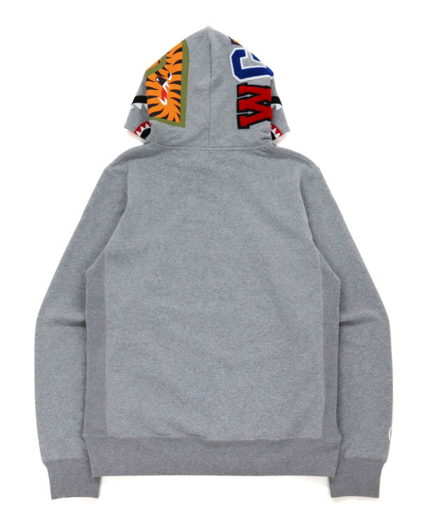 Sweat À Capuche Bape Shark Inside Tiger Pullover Homme Grise | DZSQA3952