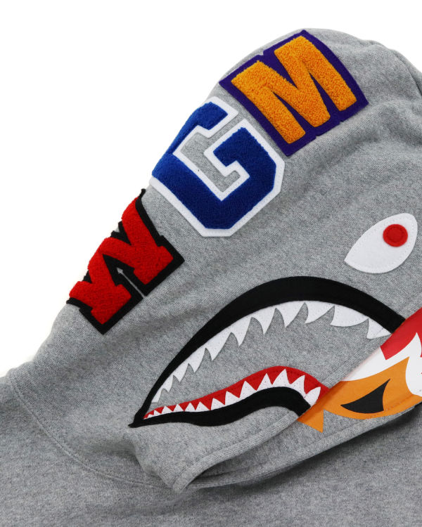 Sweat À Capuche Bape Shark Inside Tiger Pullover Homme Grise | DZSQA3952