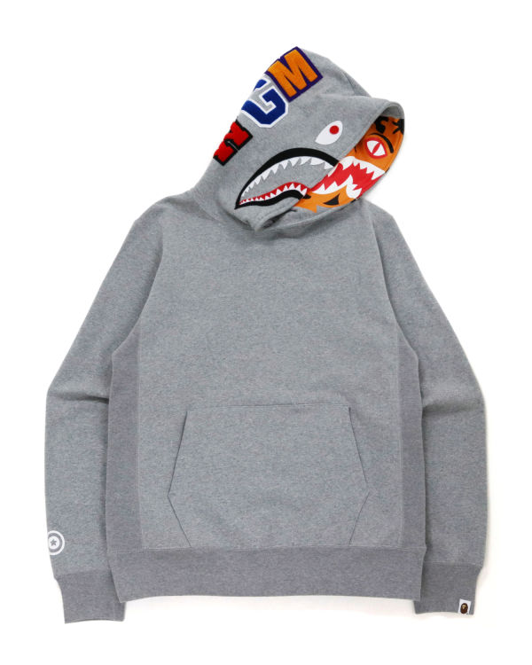 Sweat À Capuche Bape Shark Inside Tiger Pullover Homme Grise | DZSQA3952