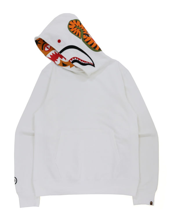 Sweat À Capuche Bape Shark Inside Tiger Pullover Homme Blanche | LUHQI1978